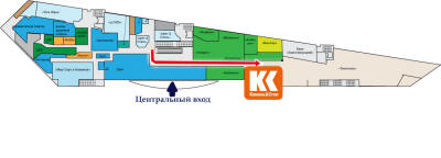 Схема расположения выставочного зала компании Камень&Стол втором этаже торгового центра XLна ярославском шоссе.